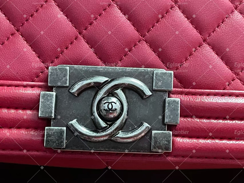 Chanel leboy flap bag medium pink lambskin silver hardware