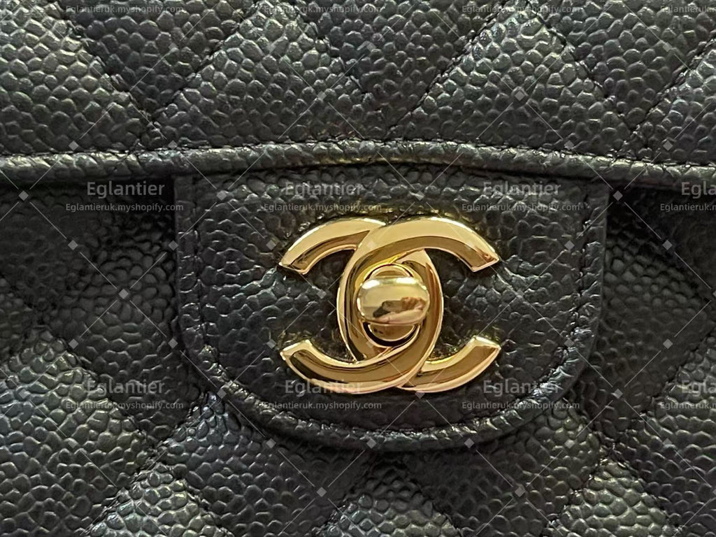 Chanel Timeless Classic Double flap small caviar black gold hardware