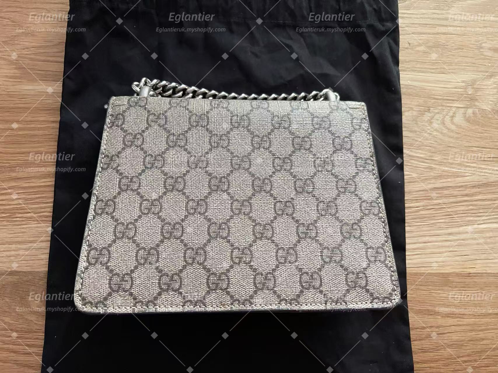 Gucci Dionysus GG Shoulder Bag Small Beige/Ebony Canvas