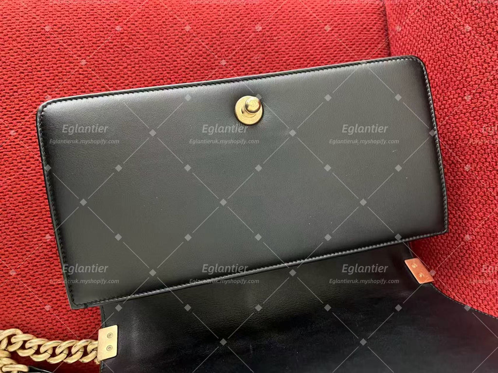 Chanel Leboy flap bag black lambskin medium gold hardware
