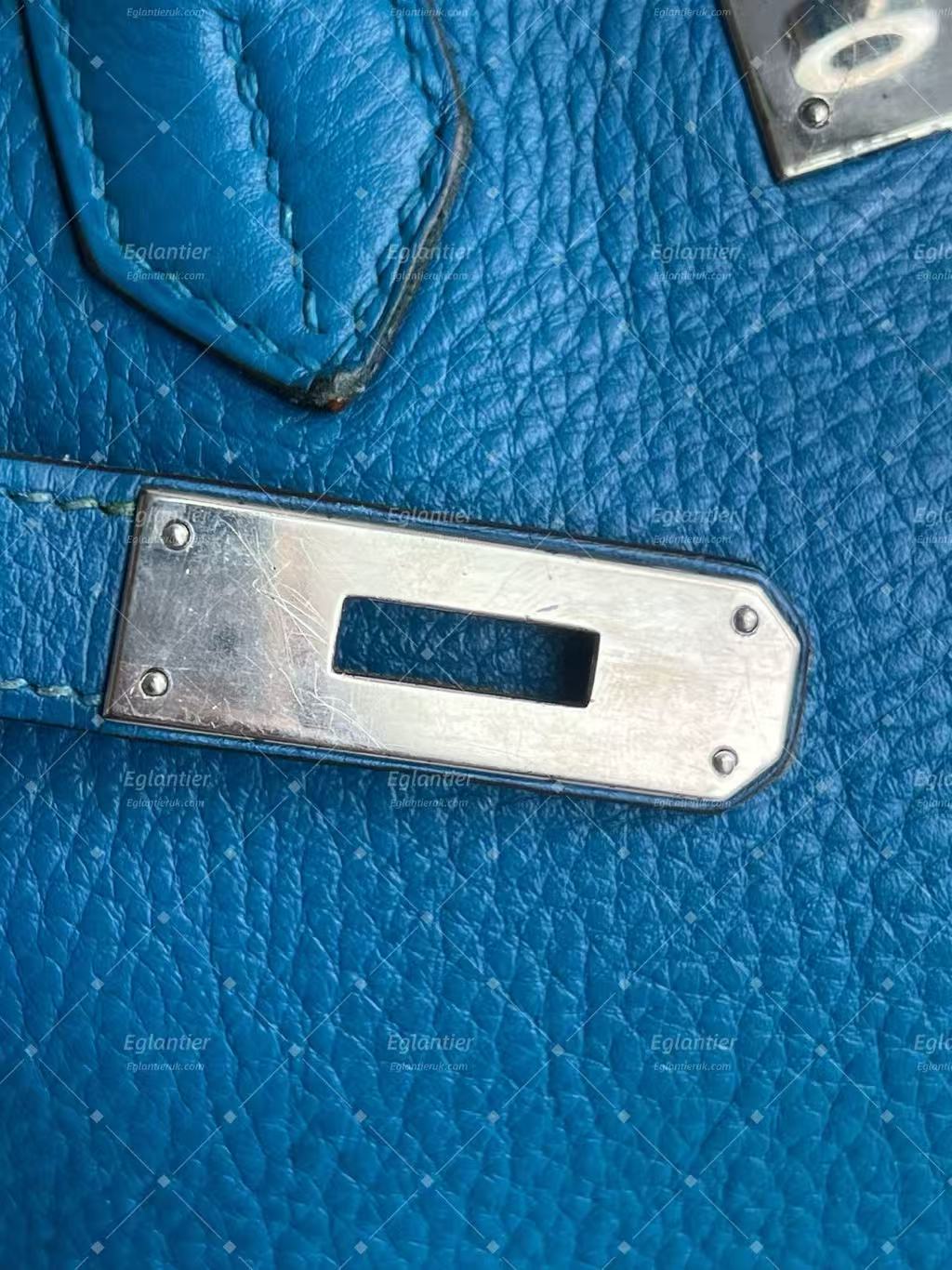Hermès Birkin 30 Blue Togo Leather Palladium Hardware | Authentic Pre-Owned