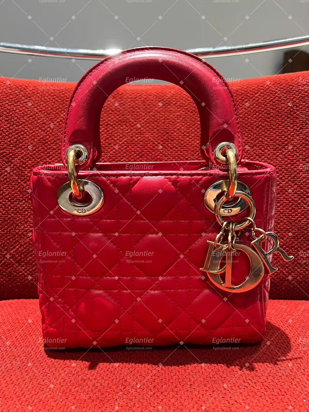 lady dior mini lambskin gold hardware
