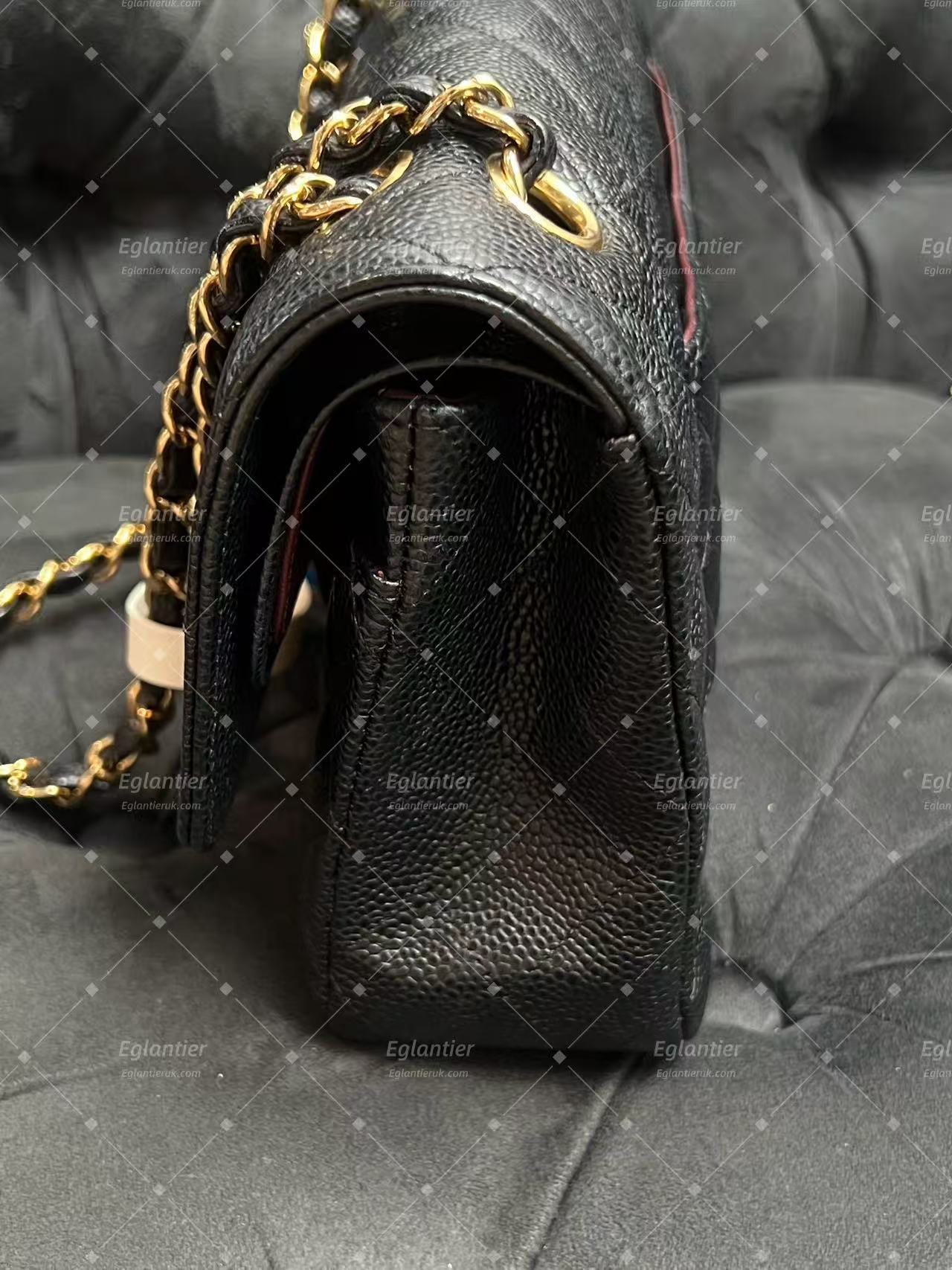 Chanel Timeless Classic Double Flap | Medium | Black Caviar | Gold Hardware | Pre-Owned| ID CARD