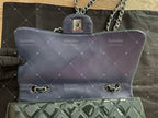 Chanel double flap bag patent leather dark green jumbo