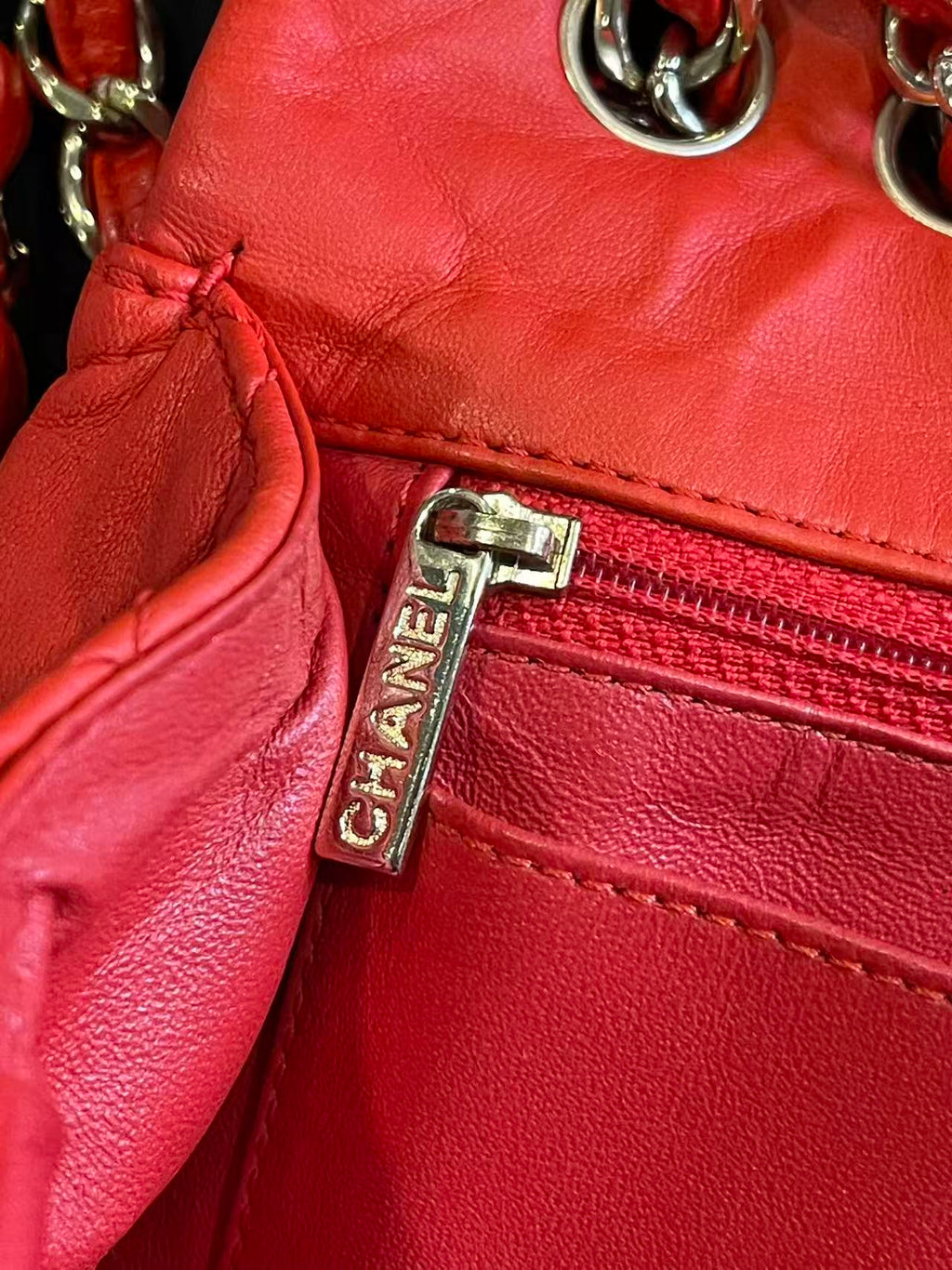Chanel single flap bag red jumbo gold hardware lambskin