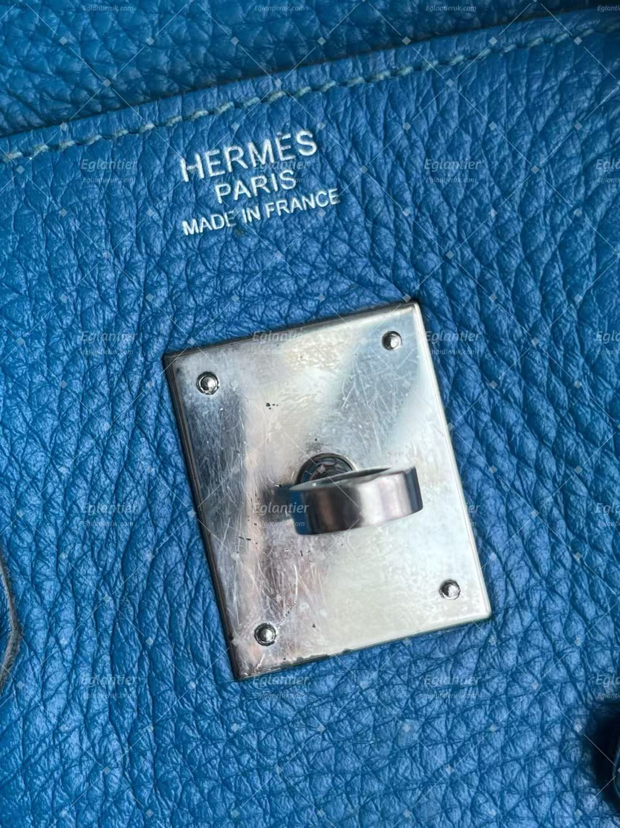 Hermès Birkin 30 Blue Togo Leather Palladium Hardware | Authentic Pre-Owned
