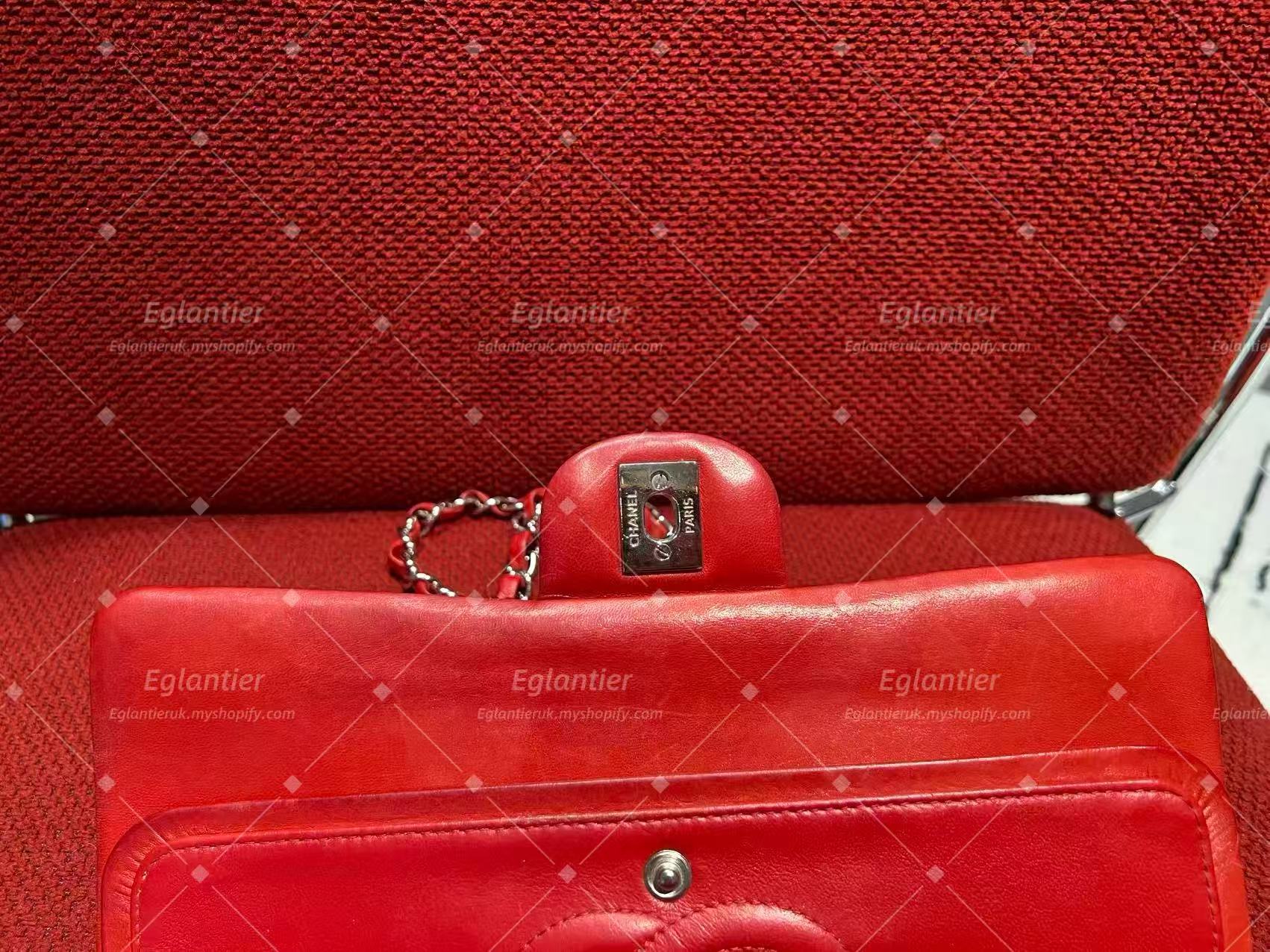 Chanel Timeless Classic double flap red lambskin medium
