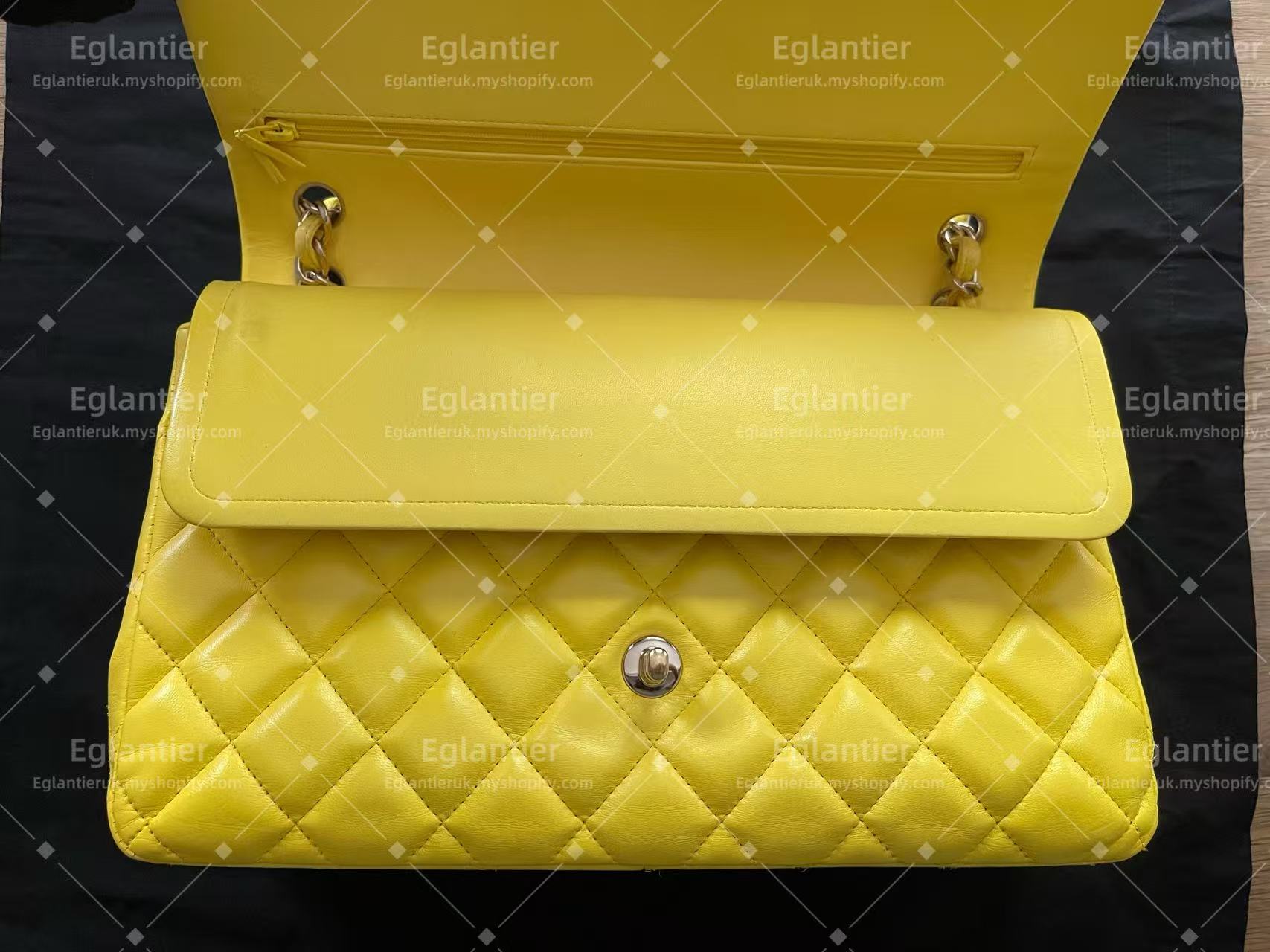 Chanel Timeless Classic double flap jumbo lambskin gold harware yellow