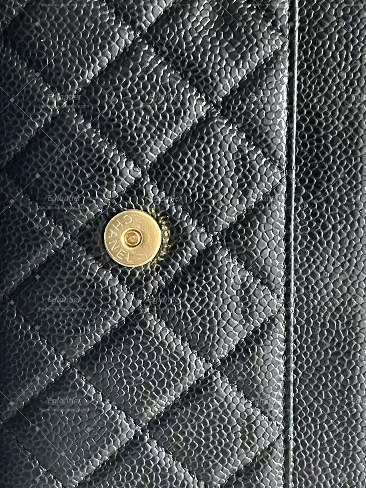 Chanel Timeless Wallet On Chain WOC caviar microchip gold hardware