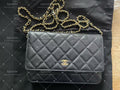 Chanel Timeless Wallet On Chain WOC caviar microchip gold hardware
