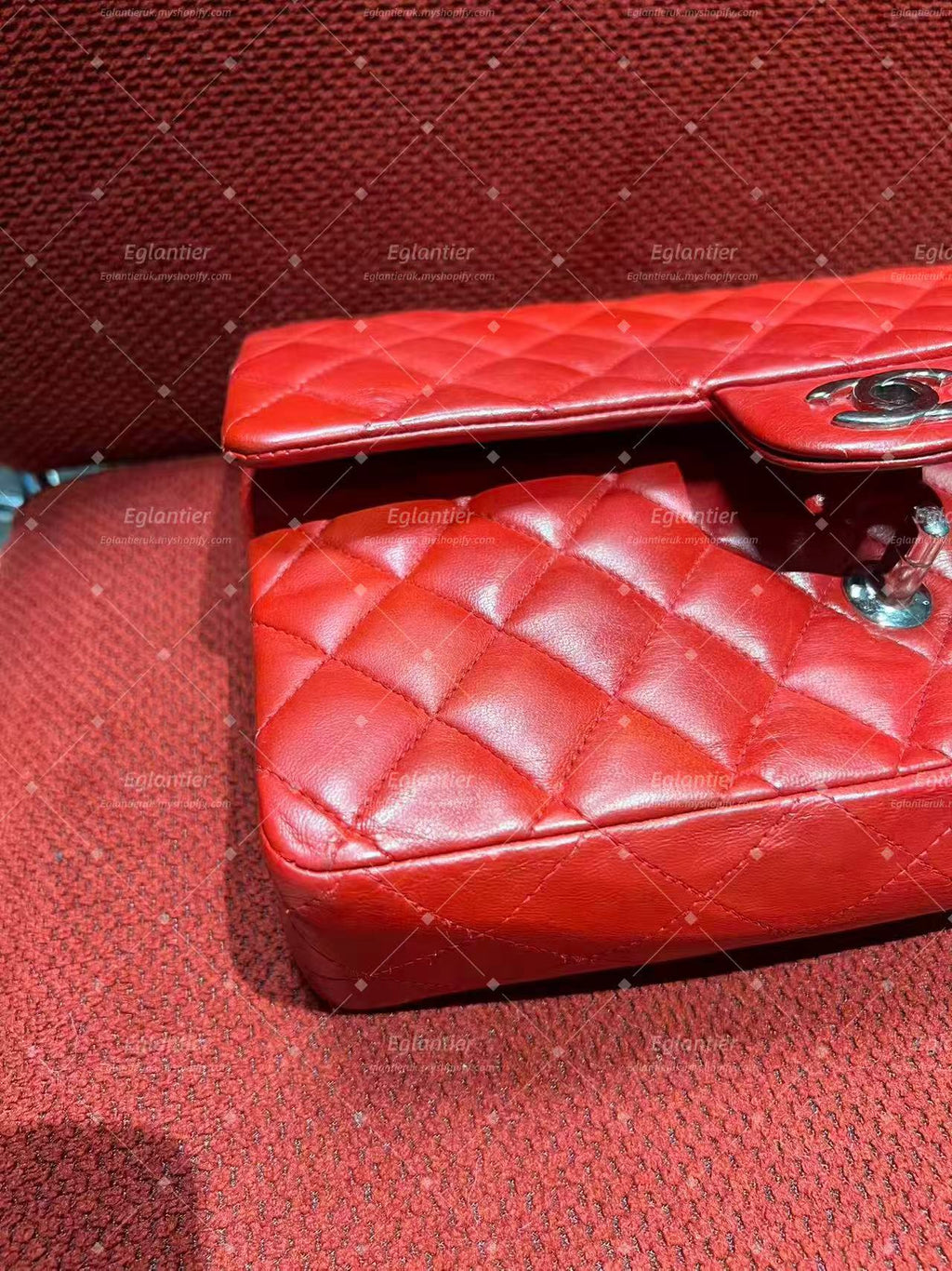 Chanel Timeless Classic double flap red lambskin medium