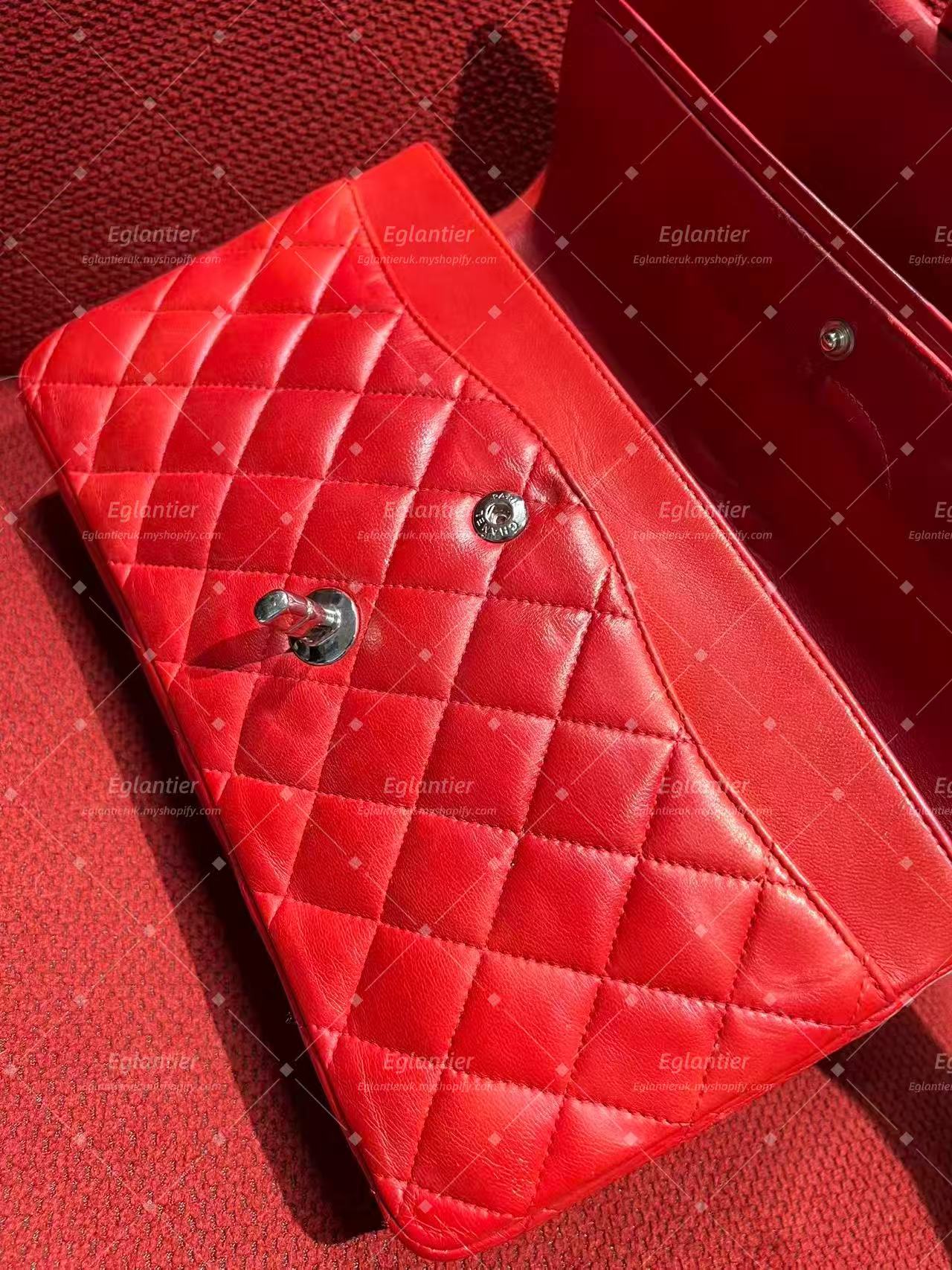 Chanel Timeless Classic double flap red lambskin medium