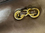 Chanel single flap bag Chocolate jumbo gold hardware lambskin