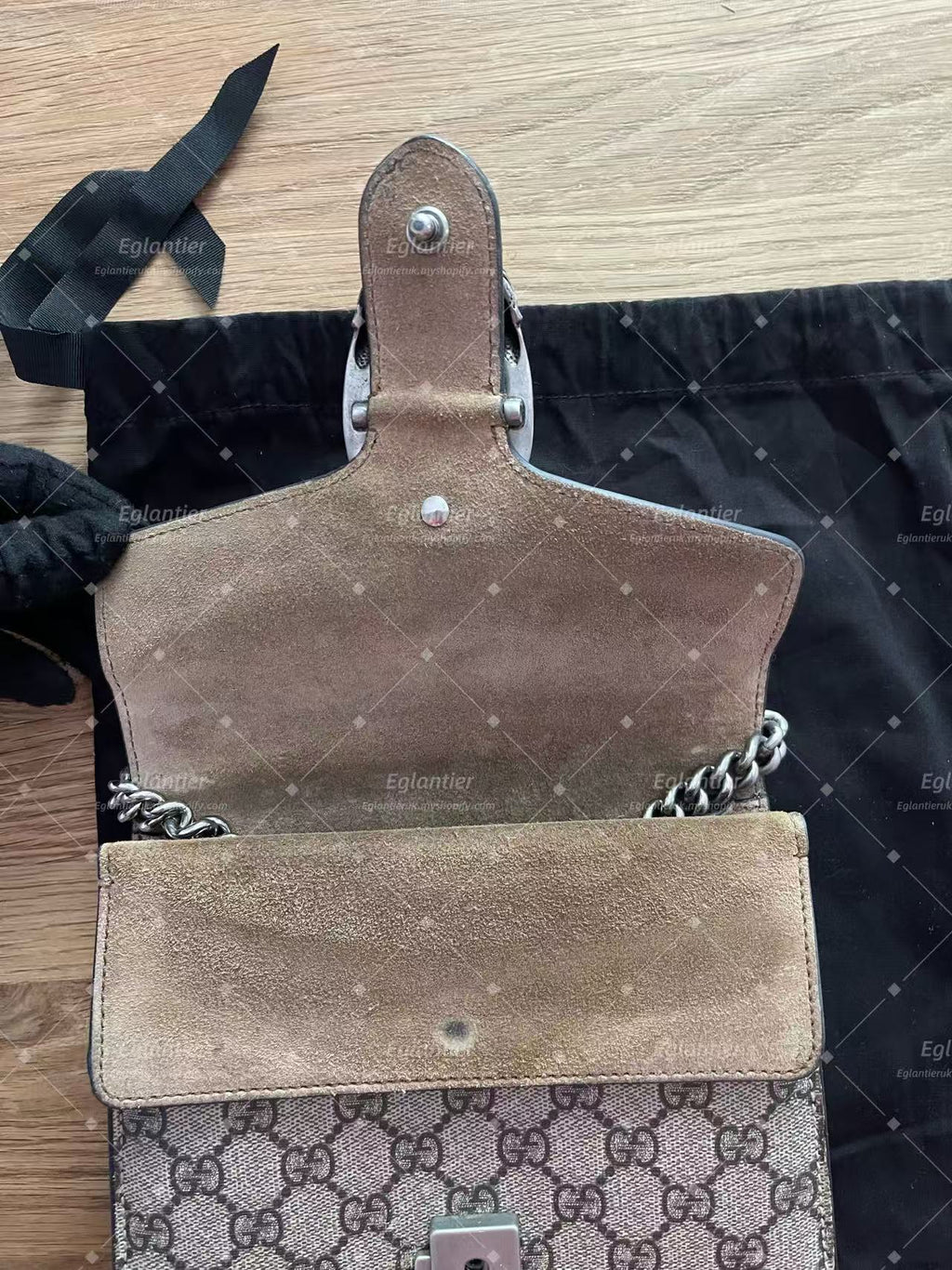 Gucci Dionysus GG Shoulder Bag Small Beige/Ebony Canvas