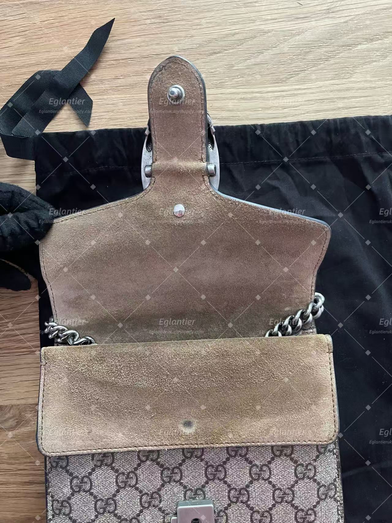 Gucci Dionysus GG Shoulder Bag Small Beige/Ebony Canvas