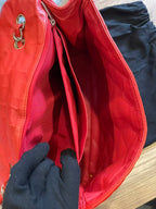 Chanel single flap bag red jumbo gold hardware lambskin