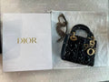 lady dior mini black patent leather gold hardware