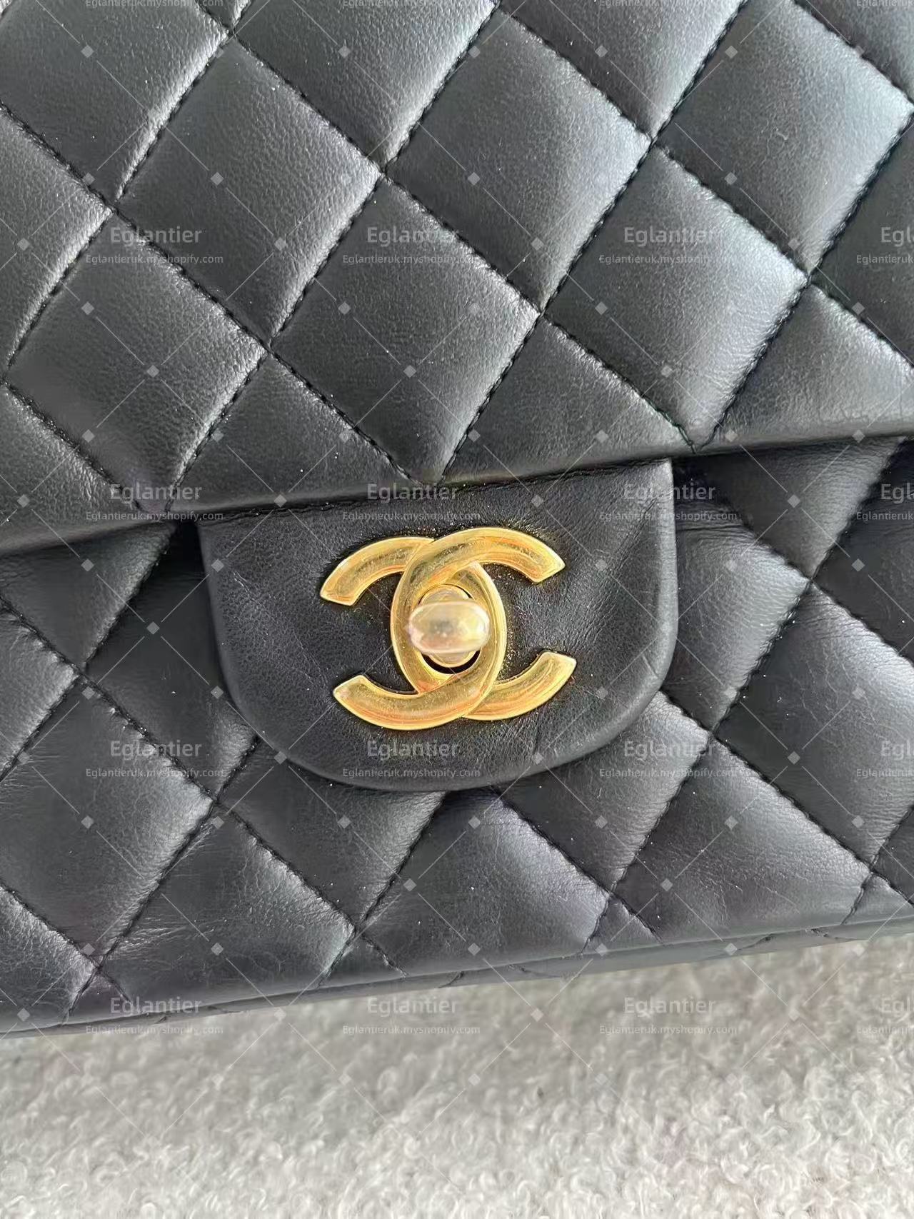 Chanel Timeless Classic double flap jumbo lambskin black gold hardware