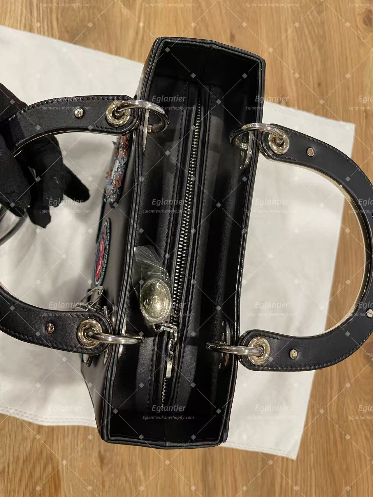 lady dior medium calfskin black
