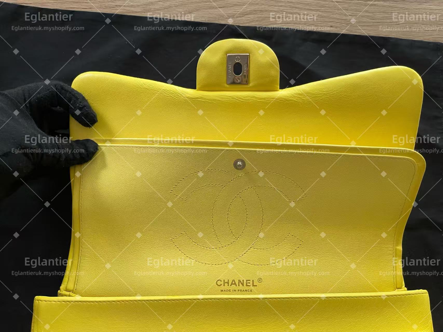 Chanel Timeless Classic double flap jumbo lambskin gold harware yellow