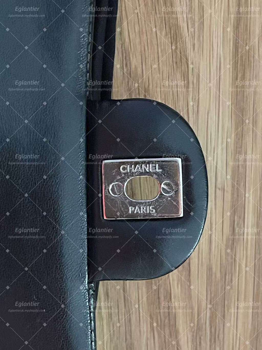 Chanel Timeless Classic double flap bag lambskin black medium silver hardware