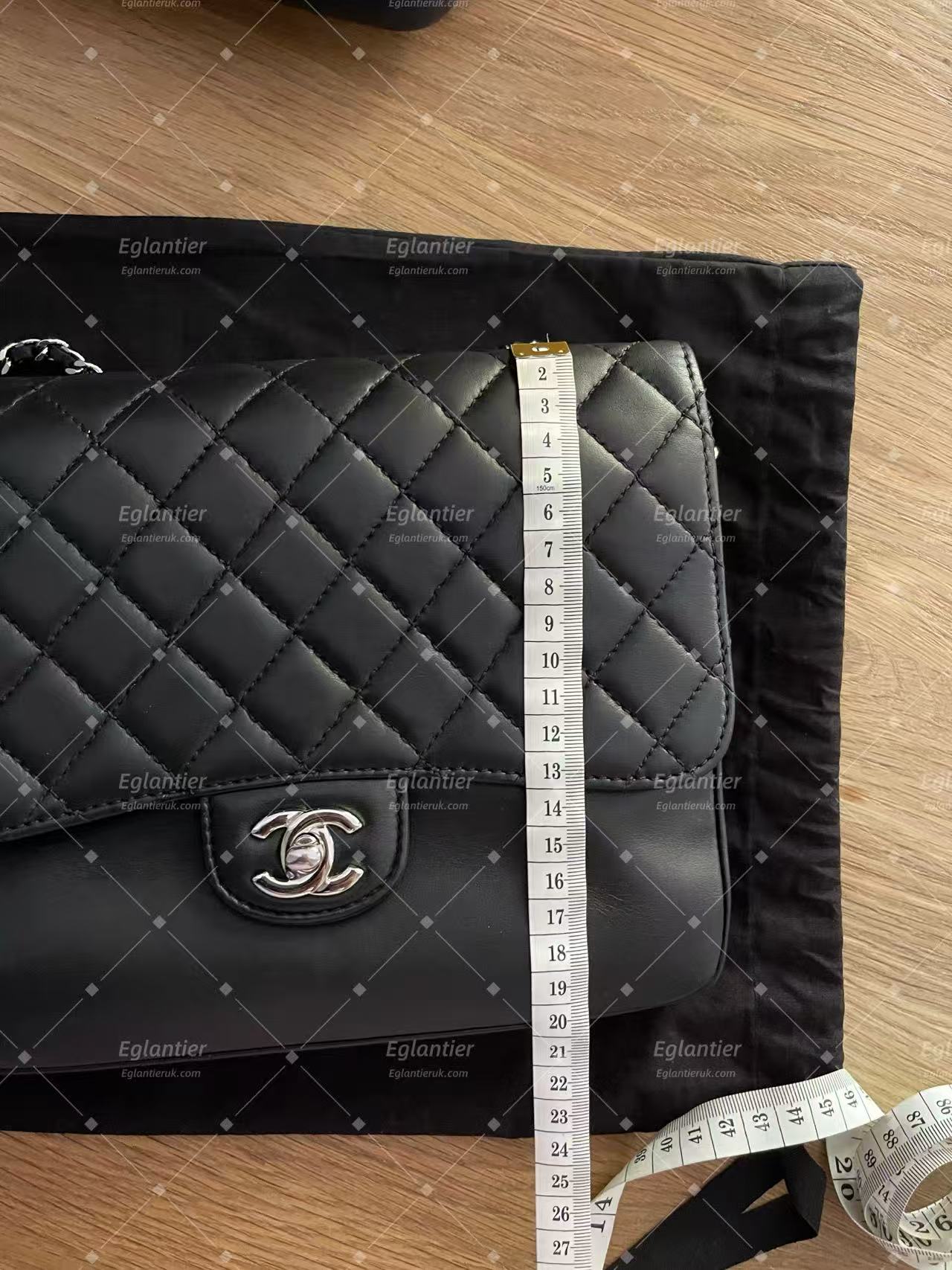 chanel black flap bag lambskin silver hardware