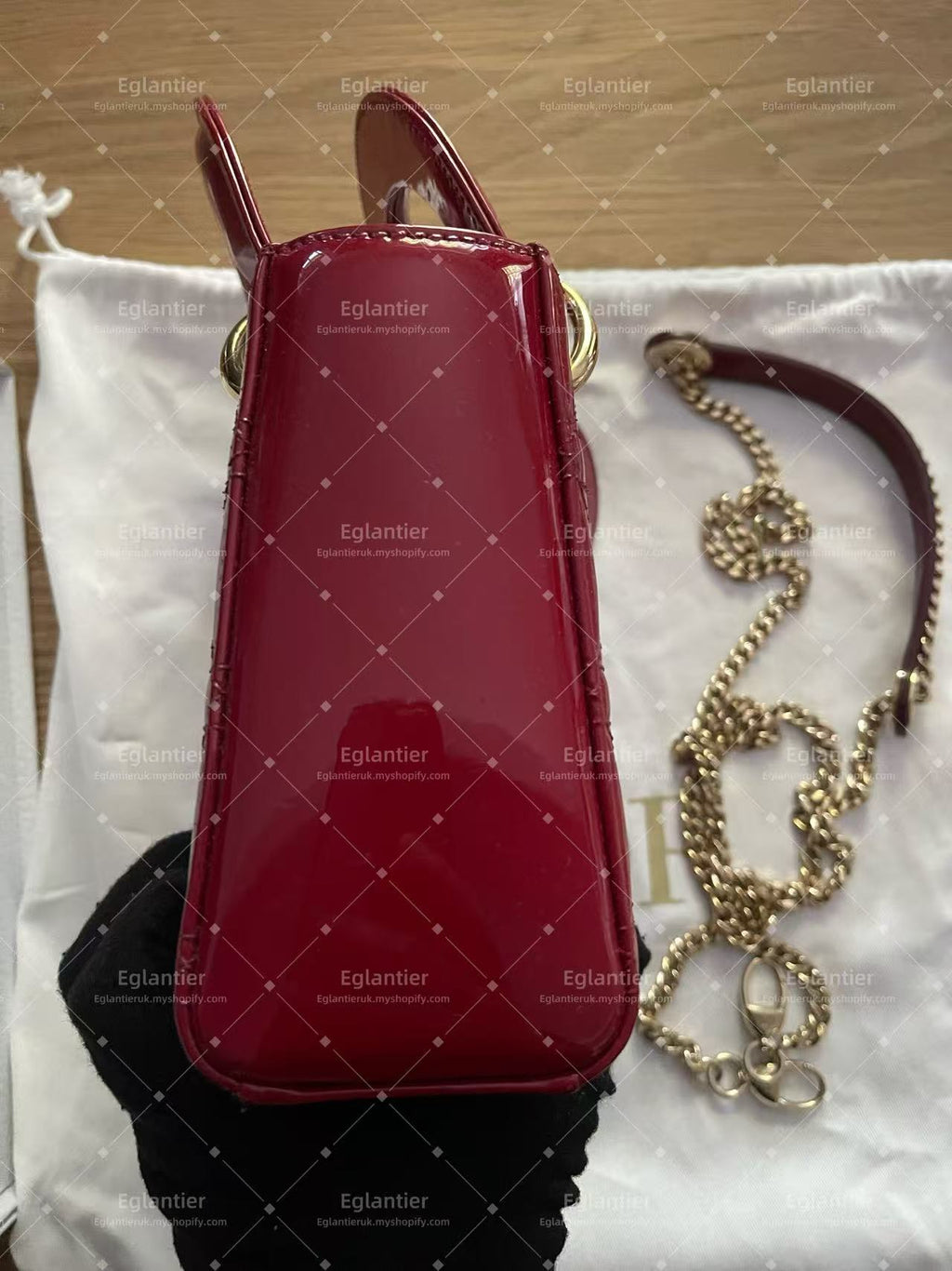 Lady dior mini red bag-pre-owned bag