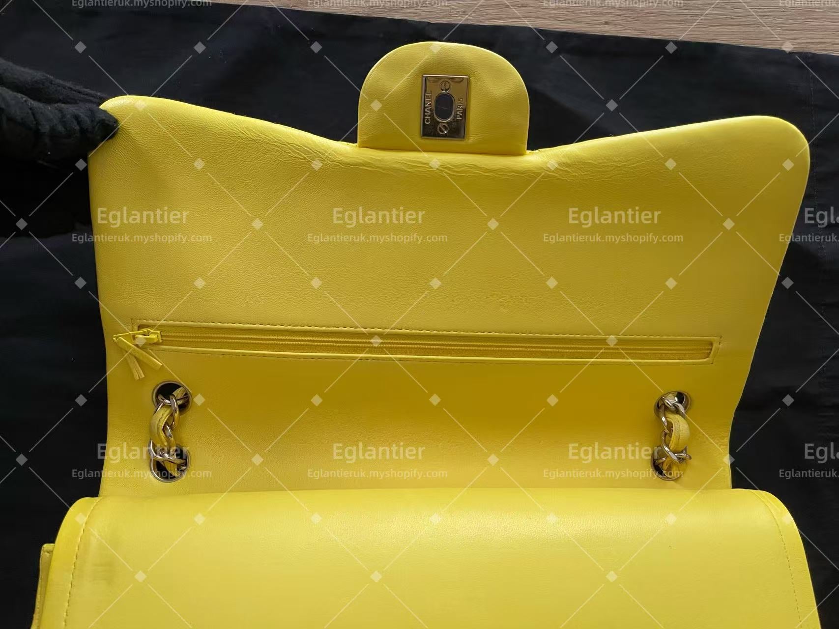 Chanel Timeless Classic double flap jumbo lambskin gold harware yellow