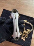 Lady dior min white calfskin with chain gold hardware