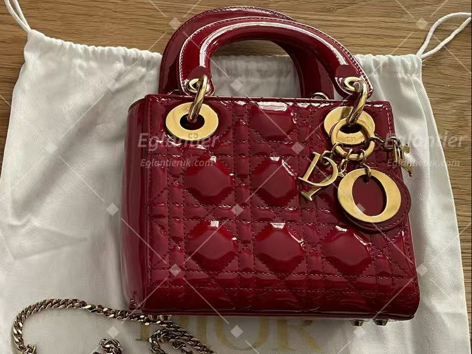 Dior Lady Dior Mini Bag | Red | Pre-Owned