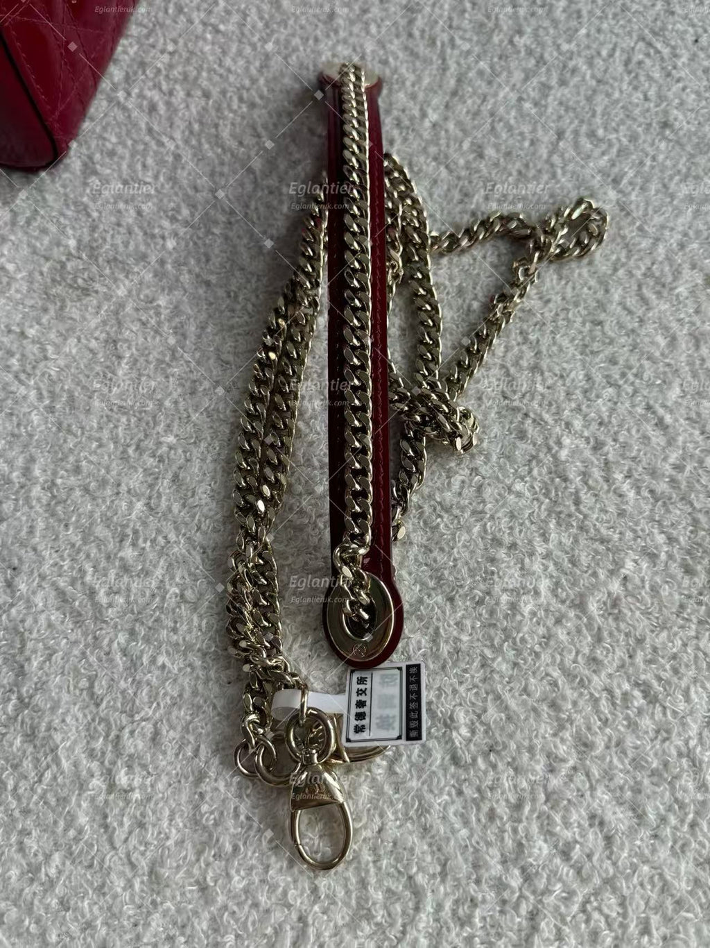 Lady dior mini red patent leather
