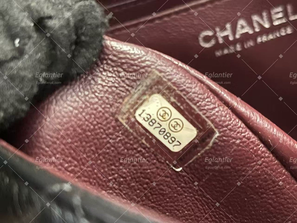 Chanel Timeless Classic single flap jumbo lambskin black silver hardware ID Card