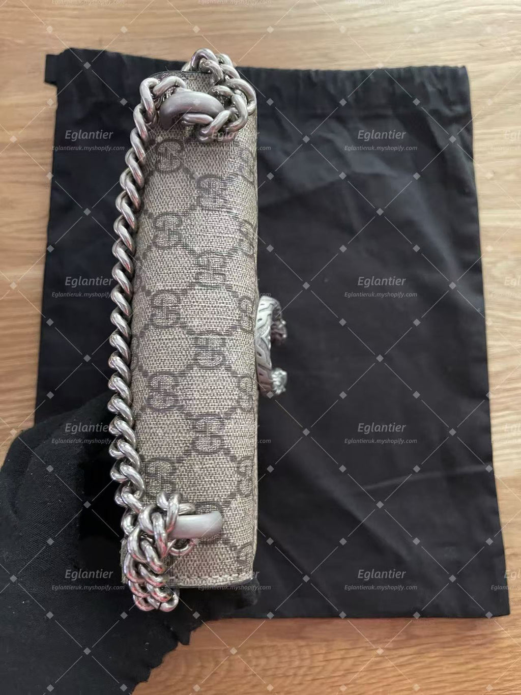 Gucci Dionysus GG Shoulder Bag Small Beige/Ebony Canvas