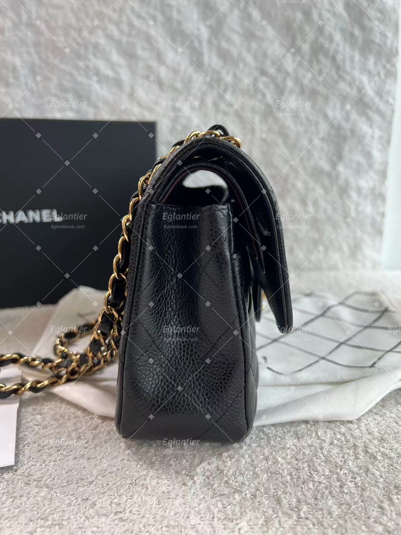Chanel Classic Double Flap Bag | Small | Caviar Leather | Pre-Owned| ID Card receipt