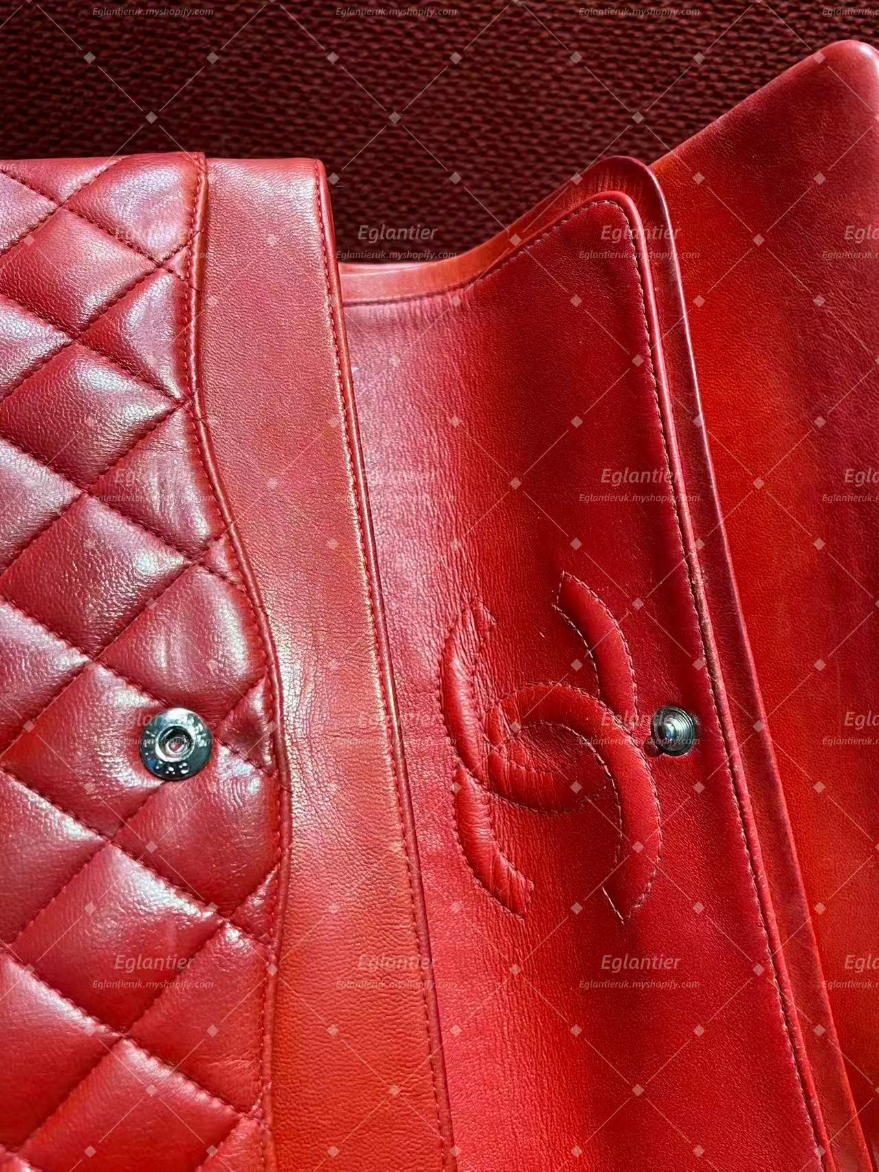 Chanel Timeless Classic double flap red lambskin medium