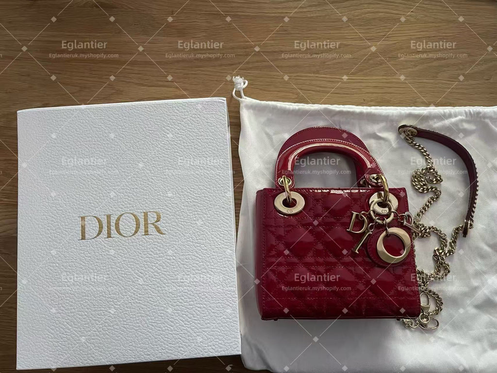 Lady dior mini red bag-pre-owned bag