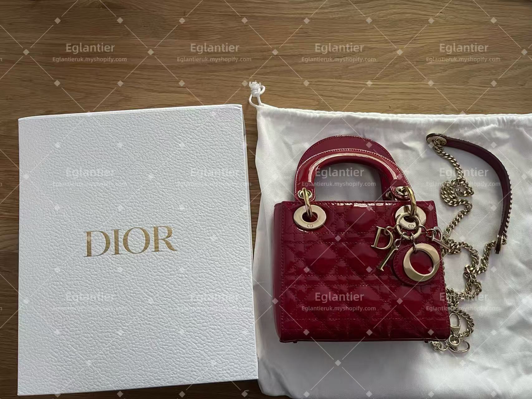 Lady dior mini red bag-pre-owned bag