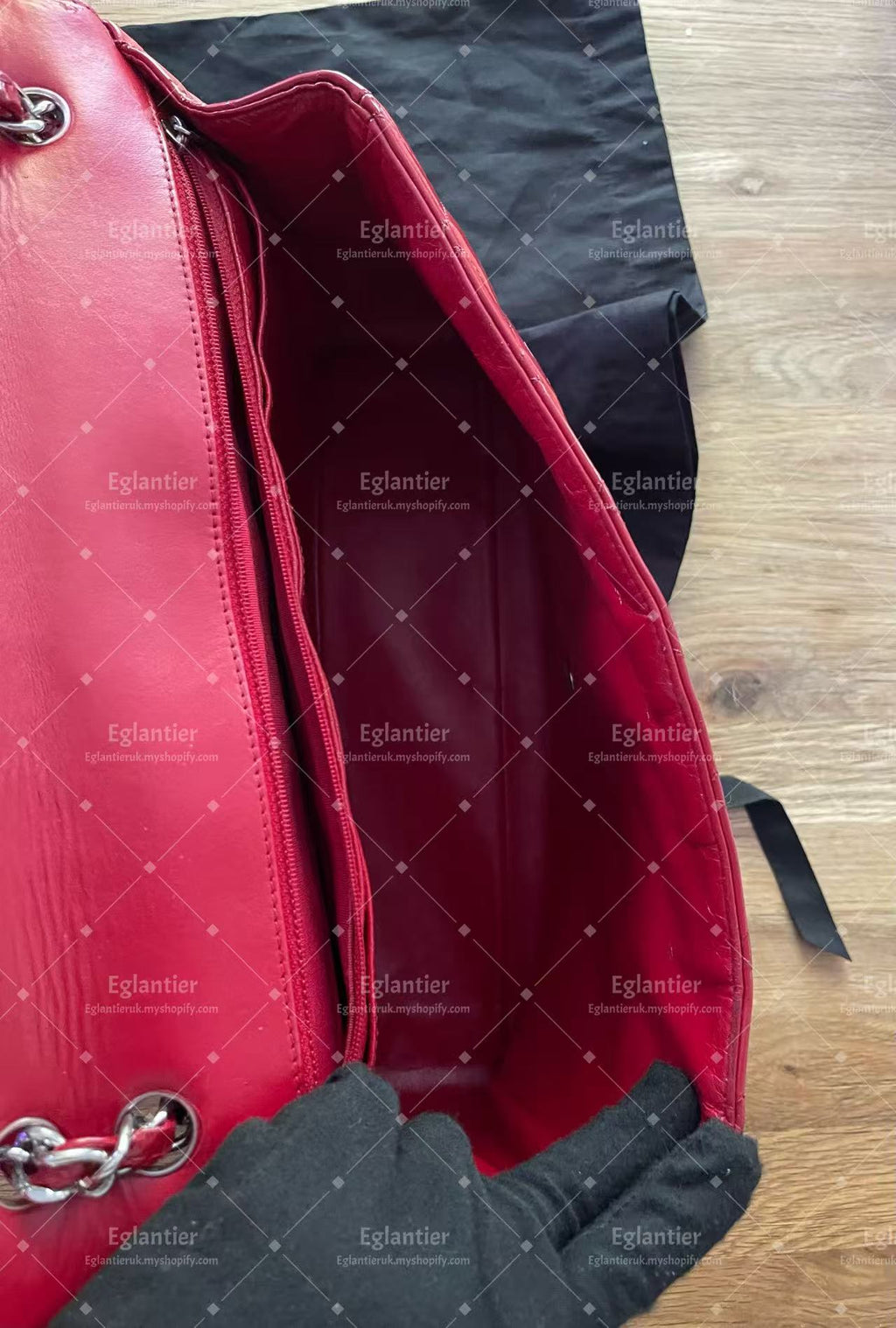 Chanel Timeless Classic flap maxi patent red