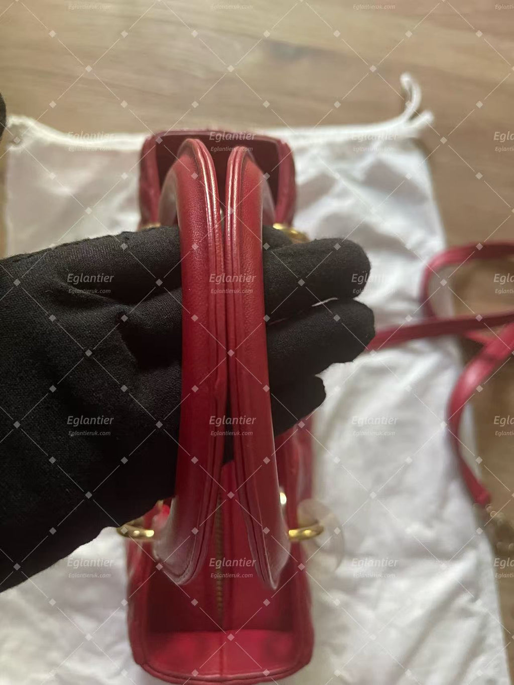 lady dior medium red lambskin