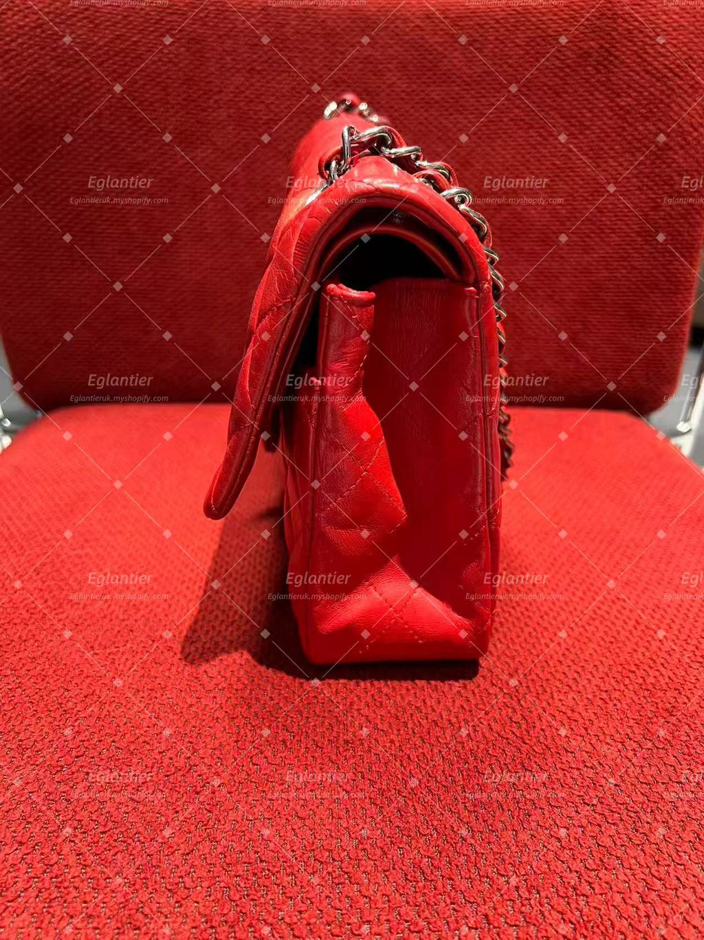 Chanel Timeless Classic double flap red lambskin medium