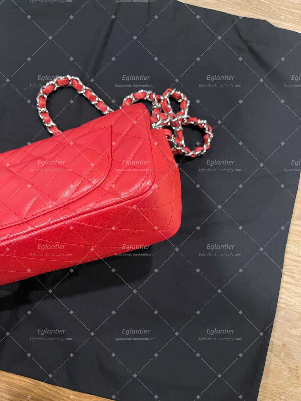 Chanel Timeless Classic flap mini rectangle lambskin red