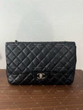 Chanel Timeless Classic single flap jumbo lambskin black silver hardware