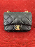 Chanel mini square flap bag lambskin gold hardware