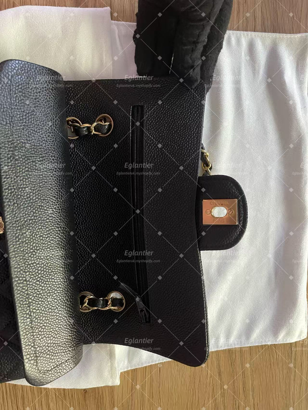 Chanel Timeless Classic Double flap small caviar black gold hardware