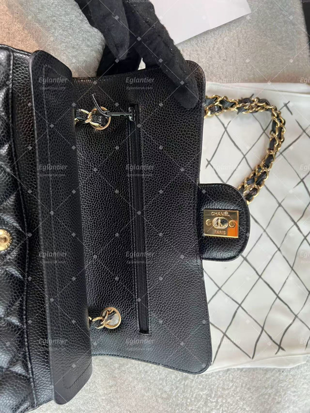 Chanel Classic Double Flap Bag | Small | Caviar Leather | Pre-Owned| ID Card receipt