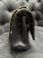Chanel Timeless Classic Double Flap | Medium | Black Caviar | Gold Hardware | Pre-Owned| ID CARD