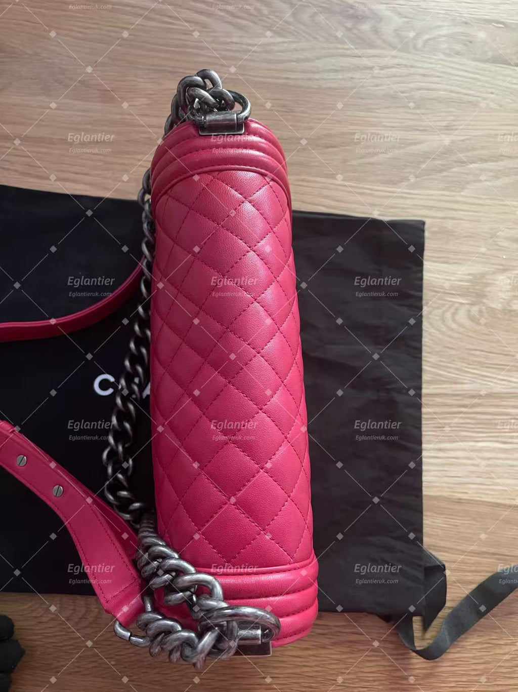 Chanel leboy flap bag medium pink lambskin silver hardware