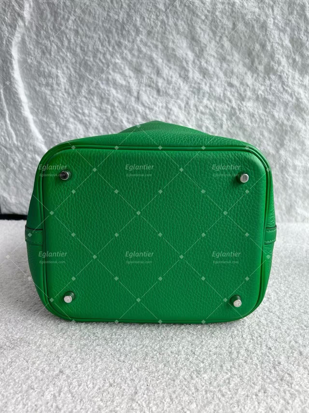 Hermès Picotin Lock 22 Green  Leather Palladium Hardware | Authentic Pre-Owned