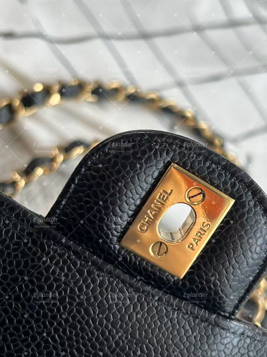 Chanel Classic Double Flap Bag | Small | Caviar Leather | Pre-Owned| ID Card receipt