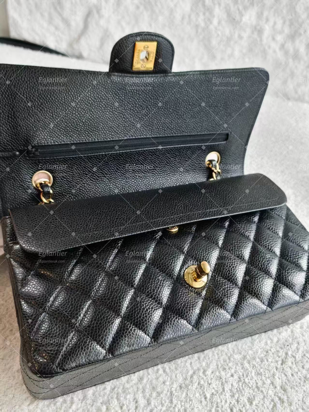 Chanel Timeless Classic Double Flap | Medium | Black Caviar | Gold Hardware | Pre-Owned|